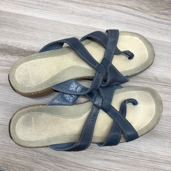 Merrell Womens Cross Mood Indigo Strappy Slip On Wedge Sandals Size 9 40 - Picture 11 of 11
